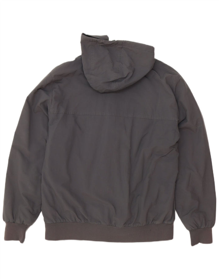 Carhartt Mens Hooded Bomber Jacket UK 42 XL Grey Nylon