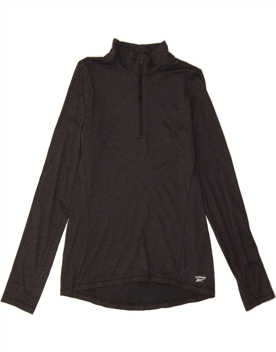 REEBOK Womens Zip Neck Pullover Tracksuit Top UK 12 Medium Black Polyester Vintage Reebok and Second-Hand Reebok from Messina Hembry 