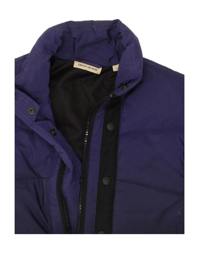 DKNY Womens Padded Jacket UK 10 Small Navy Blue Colourblock Polyester | Vintage Dkny | Thrift | Second-Hand Dkny | Used Clothing | Messina Hembry 