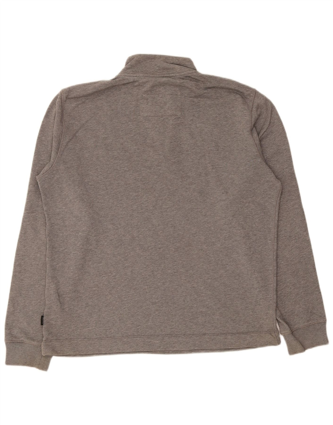 Hugo Boss Mens Button Neck Sweatshirt Jumper Large Grey Cotton