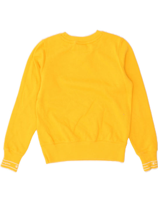 CHAMPION Womens Graphic Sweatshirt Jumper UK XS Yellow Vintage