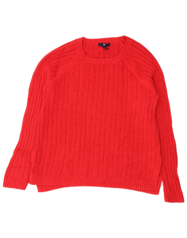 Gap Womens Boat Neck Jumper Sweater UK 16 Large Red Cotton