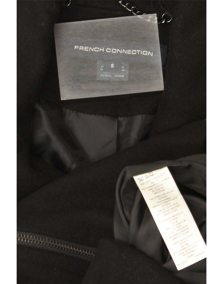 French Connection Womens Overcoat UK 10 Small Black Wool