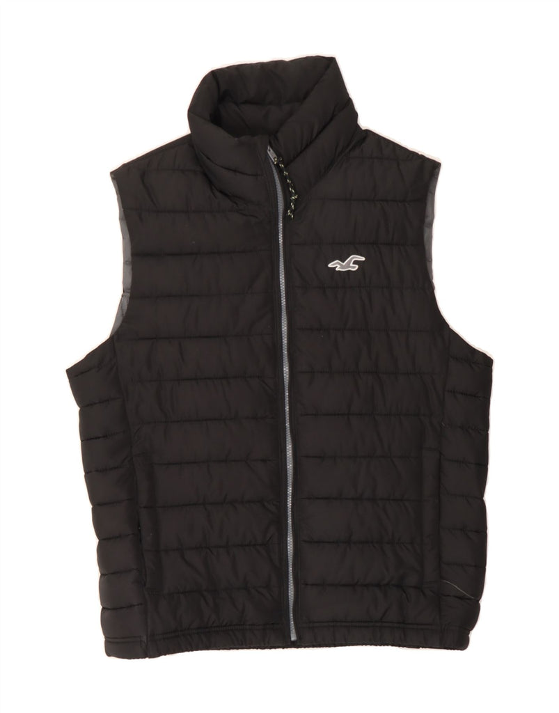 HOLLISTER Mens Padded Gilet UK 38 Medium Black Polyester Vintage Hollister and Second-Hand Hollister from Messina Hembry 