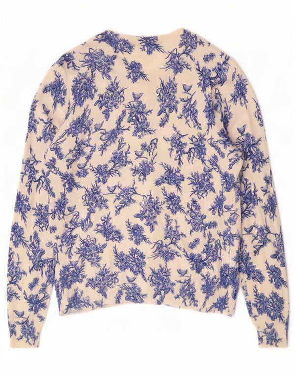 Marks & Spencer Womens Cardigan Sweater UK 14 Large Blue Floral Viscose