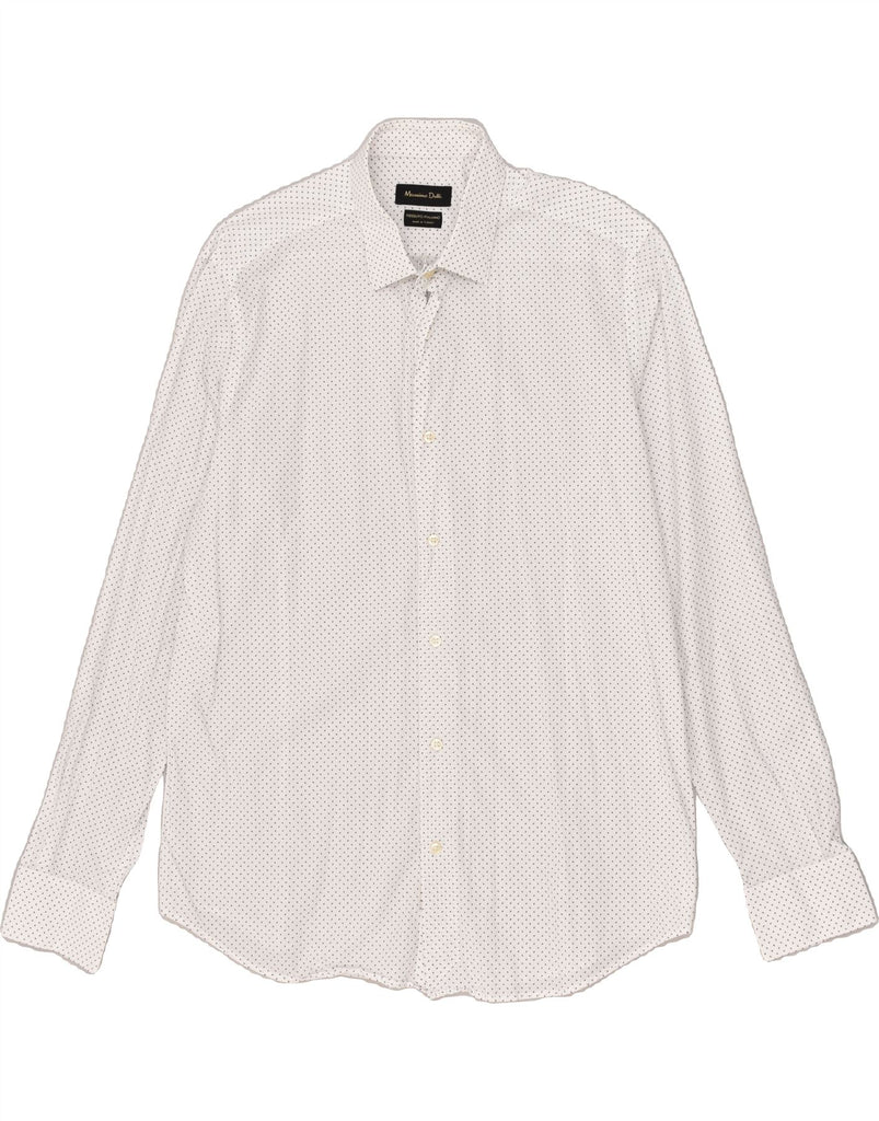 MASSIMO DUTTI Mens Shirt Size 43 Large White Spotted | Vintage Massimo Dutti | Thrift | Second-Hand Massimo Dutti | Used Clothing | Messina Hembry 