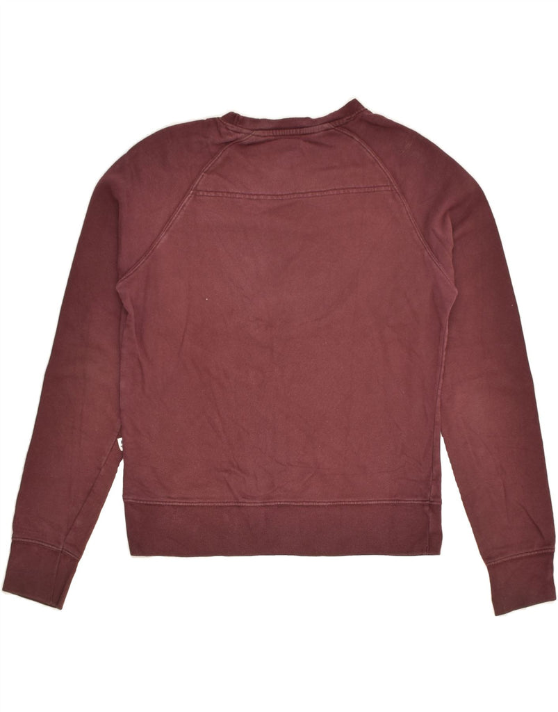 TIMBERLAND Womens Graphic Sweatshirt Jumper UK 14 Large Burgundy Cotton | Vintage Timberland | Thrift | Second-Hand Timberland | Used Clothing | Messina Hembry 