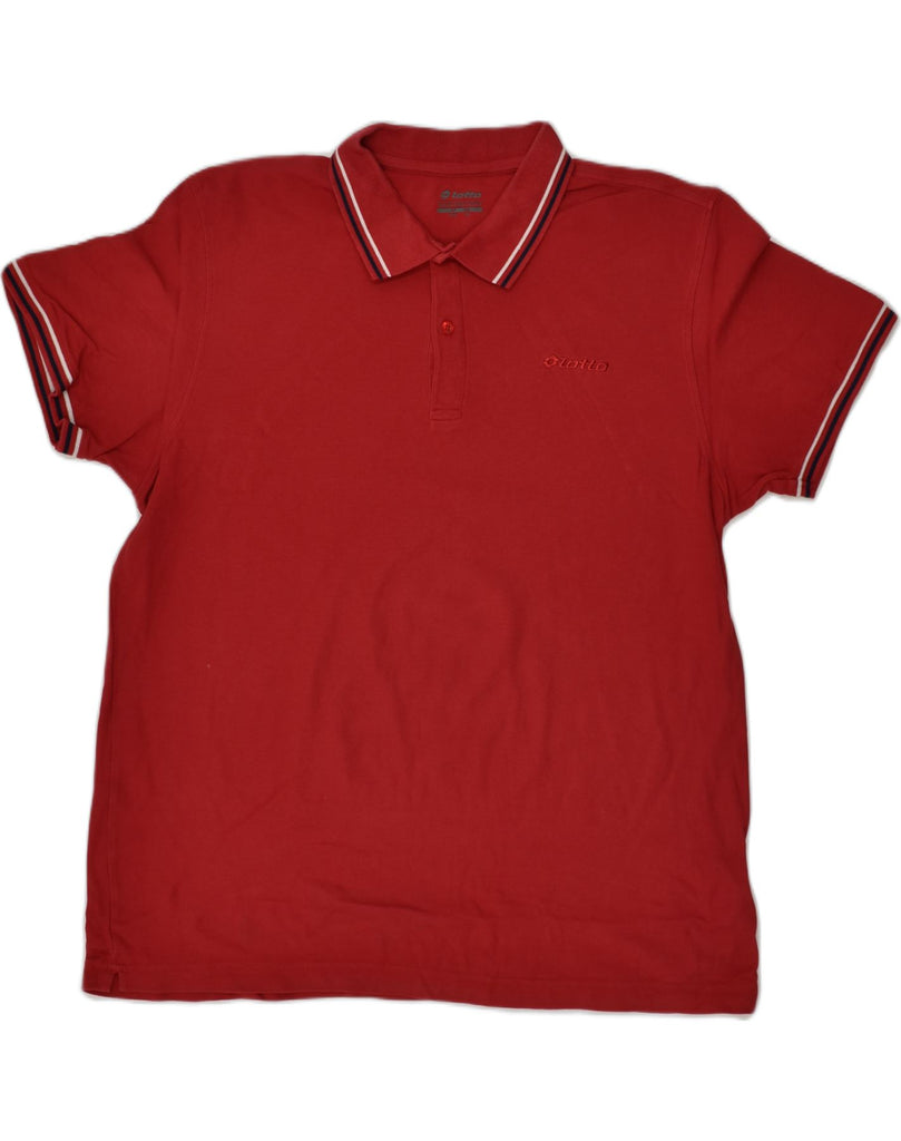 LOTTO Mens Polo Shirt 2XL Red Cotton | Vintage Lotto | Thrift | Second-Hand Lotto | Used Clothing | Messina Hembry 