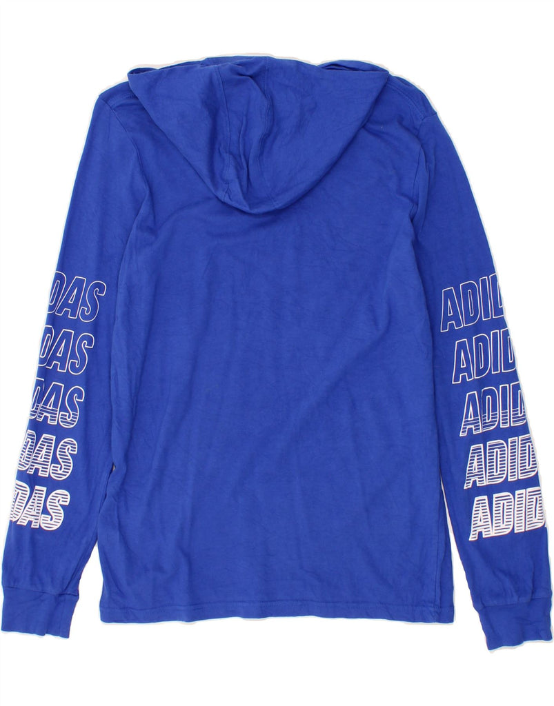 ADIDAS Boys Regular Fit Graphic Top Long Sleeve 14-15 Years Large Blue Vintage Adidas and Second-Hand Adidas from Messina Hembry 
