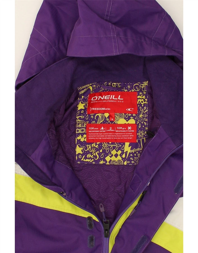 O'NEILL Womens Hooded Windbreaker Jacket UK 10 Small Purple Colourblock | Vintage O'Neill | Thrift | Second-Hand O'Neill | Used Clothing | Messina Hembry 