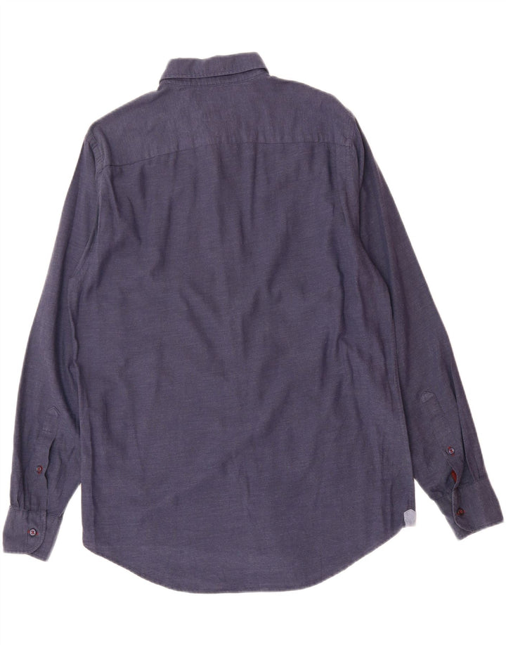 TOMMY HILFIGER Mens New York Fit Shirt Medium Navy Blue Cotton Vintage Tommy Hilfiger and Second-Hand Tommy Hilfiger from Messina Hembry 