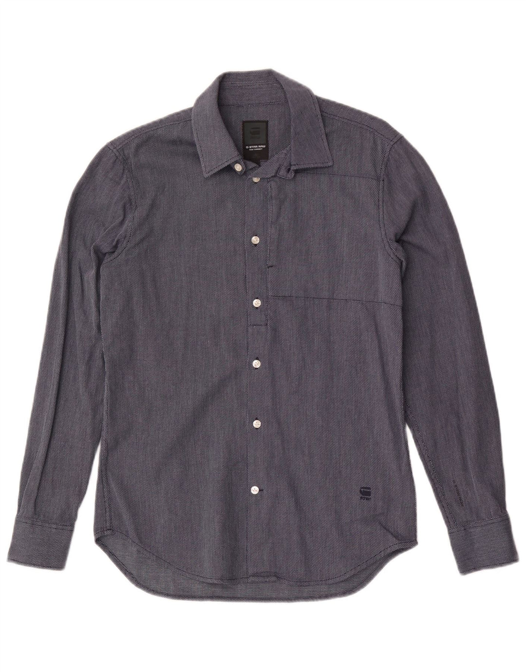 G-Star Mens Shirt Medium Navy Blue Geometric Cotton