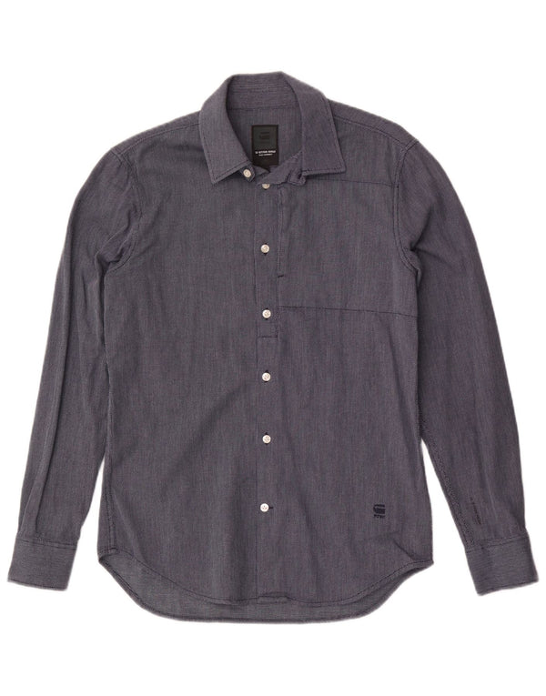 G-Star Mens Shirt Medium Navy Blue Geometric Cotton
