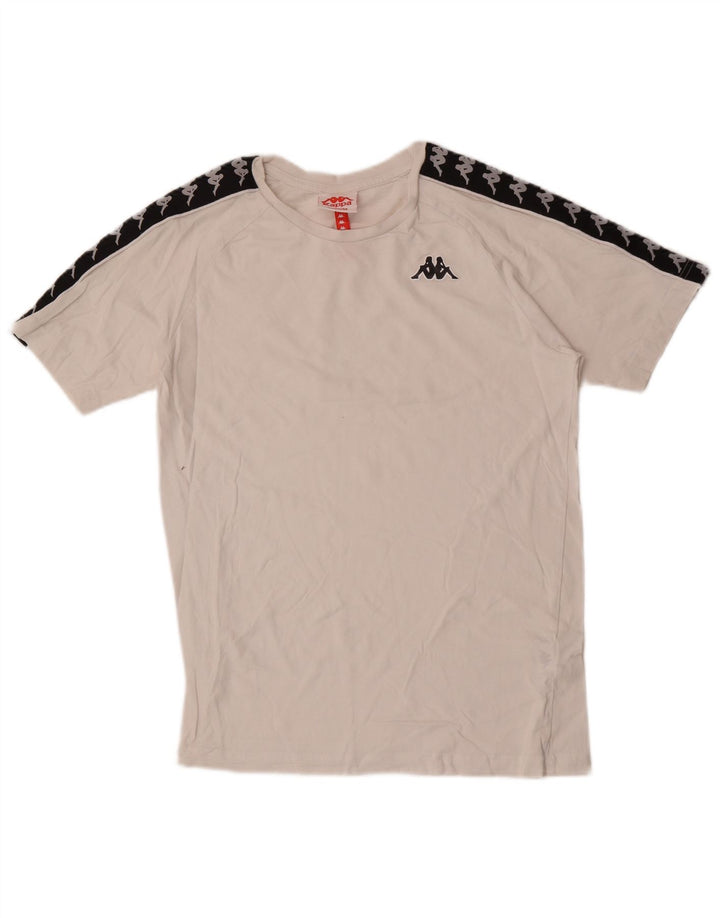 Kappa Mens Graphic T-Shirt Top Medium White Colourblock Cotton