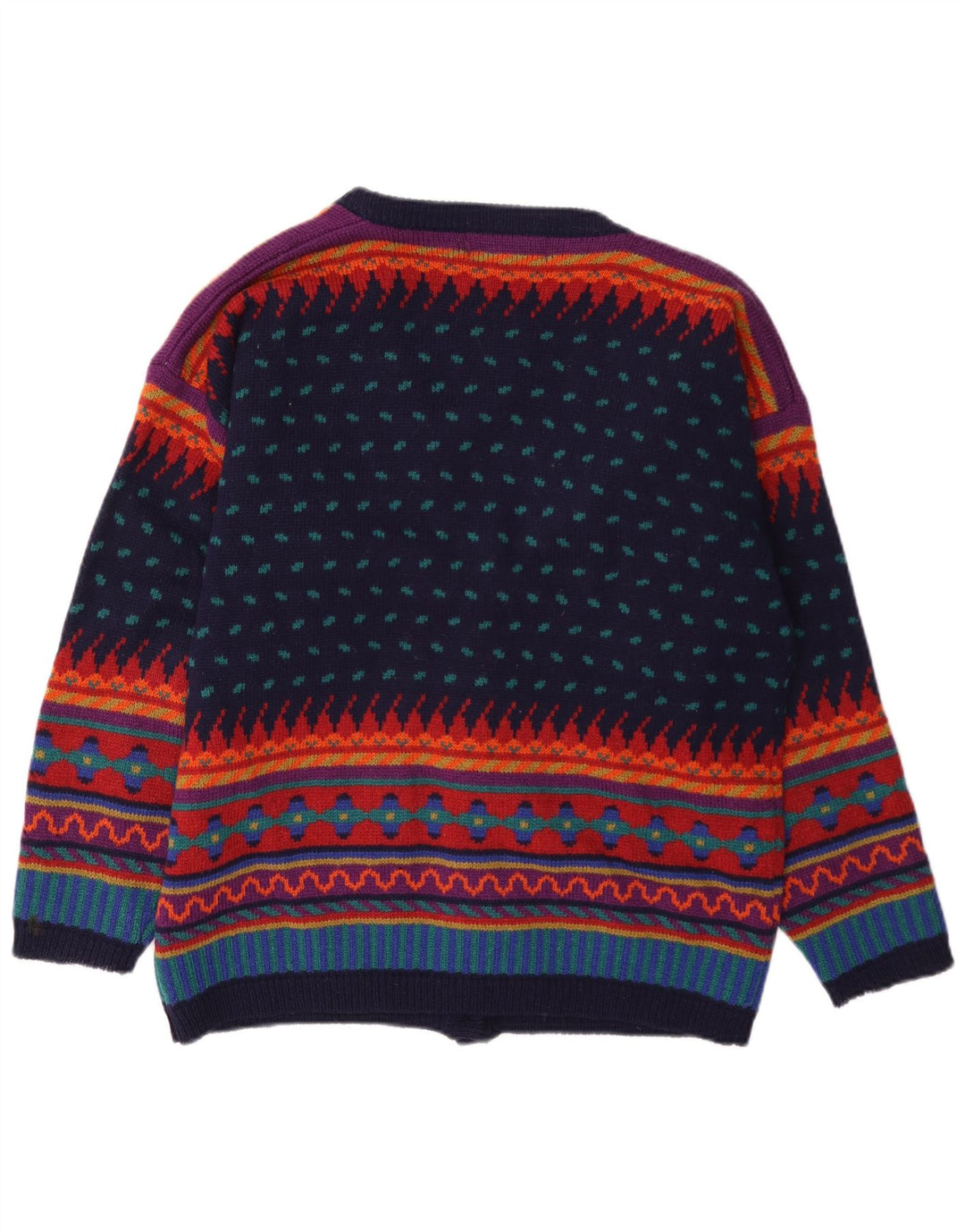 Tulchan Womens Cardigan Sweater UK 14 Medium Multicoloured Geometric Wool