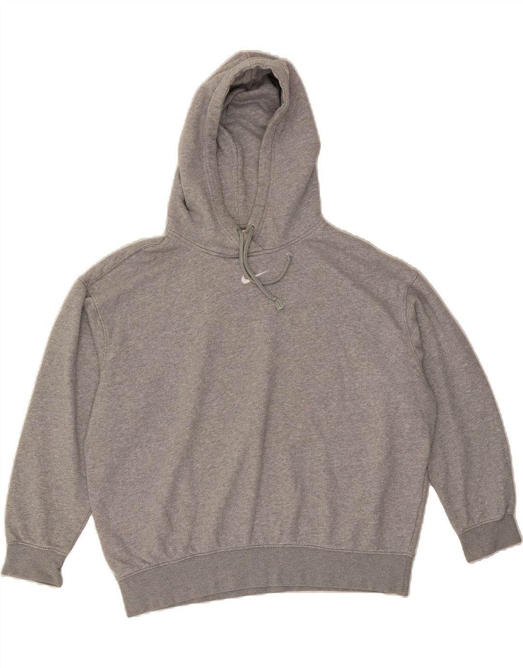 NIKE Womens Oversized Hoodie Jumper UK 14 Medium Grey Cotton Vintage Nike and Second-Hand Nike from Messina Hembry 