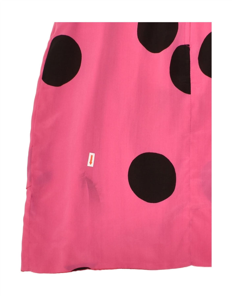 VINTAGE Womens Pencil Skirt IT 44 Medium  W26  Pink Polka Dot Silk | Vintage Vintage | Thrift | Second-Hand Vintage | Used Clothing | Messina Hembry 