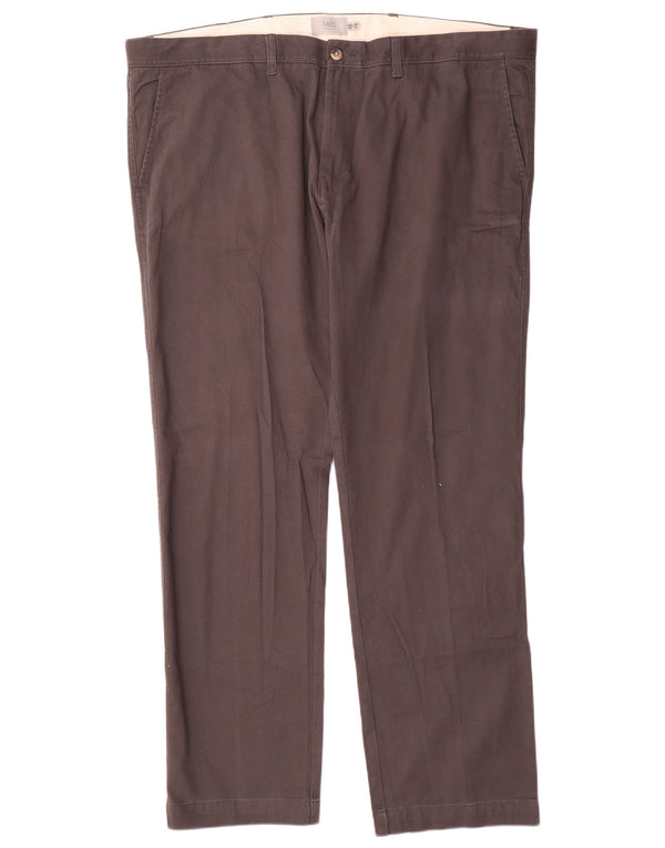 Marks & Spencer Mens Straight Chino Trousers W44 L31 Grey Cotton