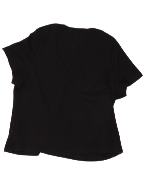 Marks & Spencer Womens Blouse Top UK 22 3XL Black Cotton