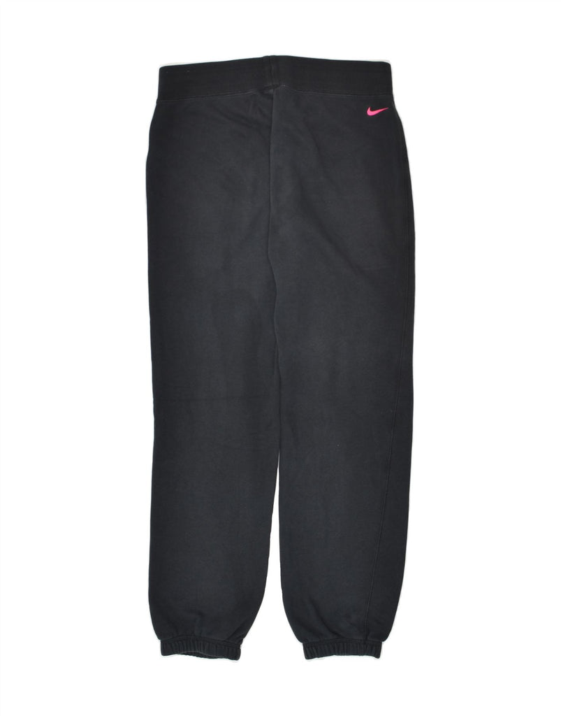 NIKE Womens Graphic Tracksuit Trousers Joggers UK 10 Small Black Cotton | Vintage Nike | Thrift | Second-Hand Nike | Used Clothing | Messina Hembry 