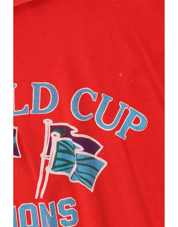 Vintage Womens Oversized Graphic T-Shirt Dress IT 42 Medium Red Cotton