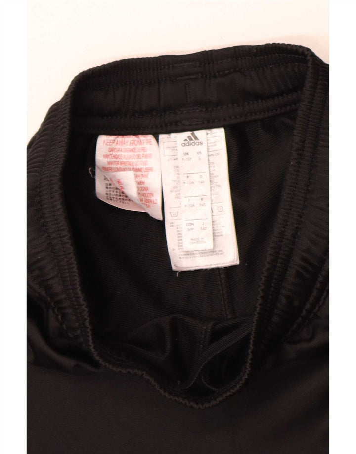 Adidas Boys Tracksuit Trousers 9-10 Years Black Polyester