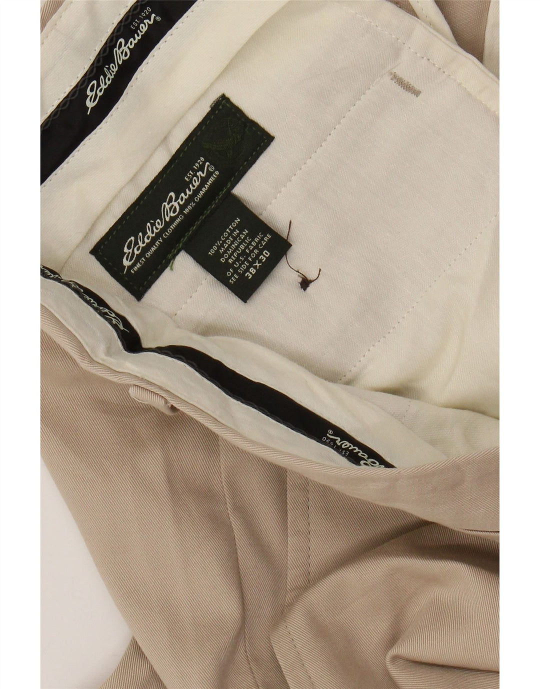 EDDIE BAUER Mens Straight Chino Trousers W38 L30 Beige Cotton
