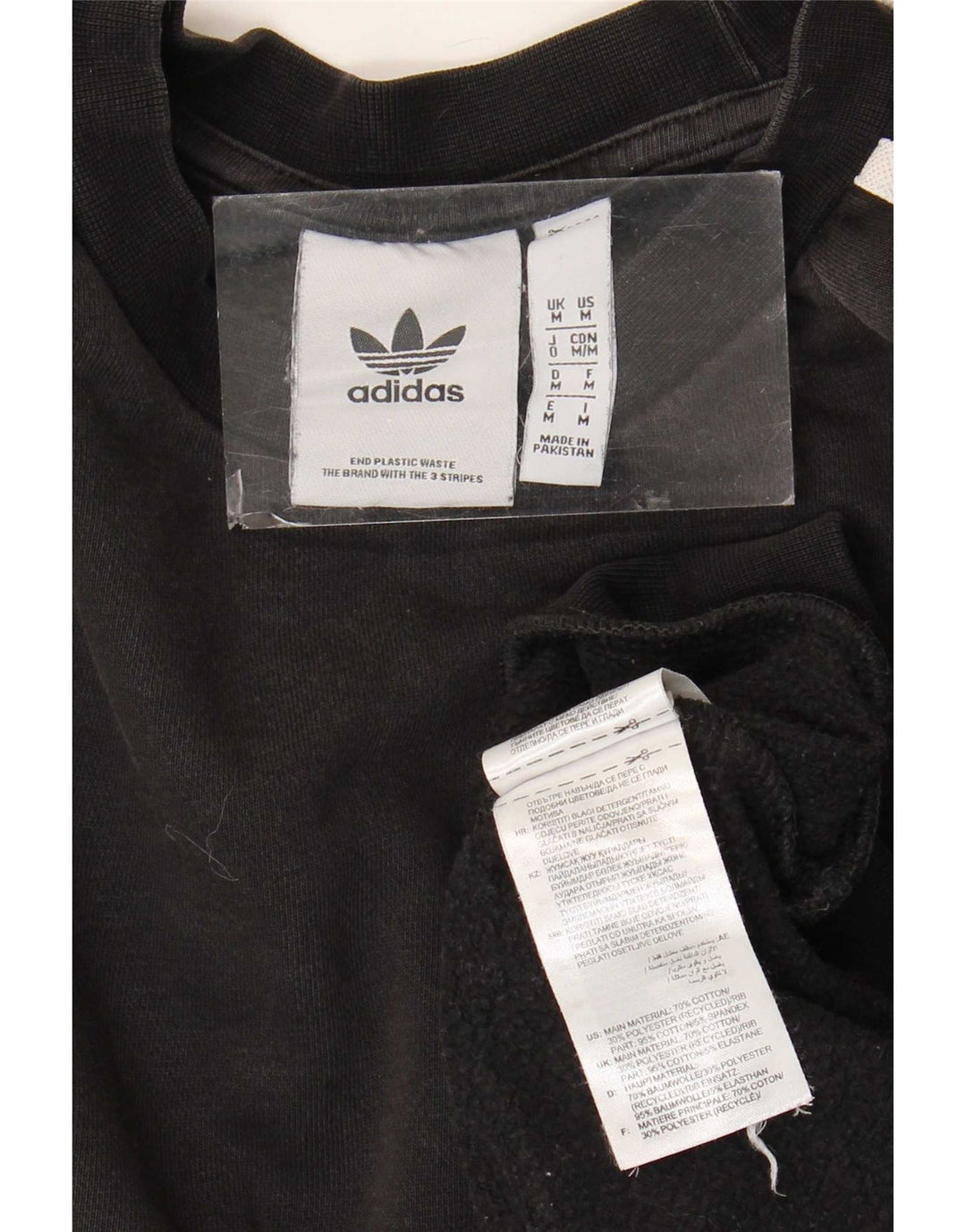 Adidas Mens Sweatshirt Jumper Medium Black Cotton