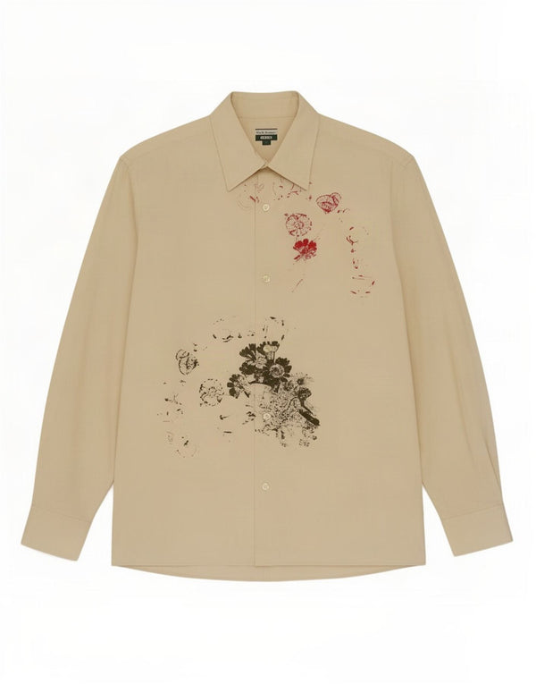 Paul Smith Mens Graphic Shirt Medium White Floral Cotton