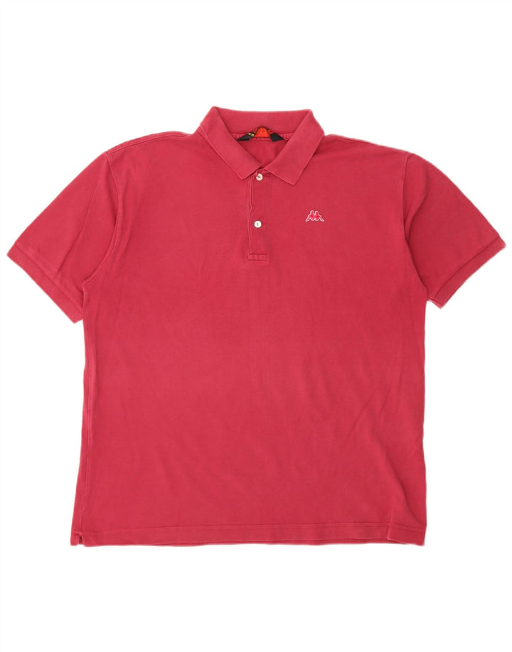 Kappa Mens Polo Shirt XL Pink Cotton