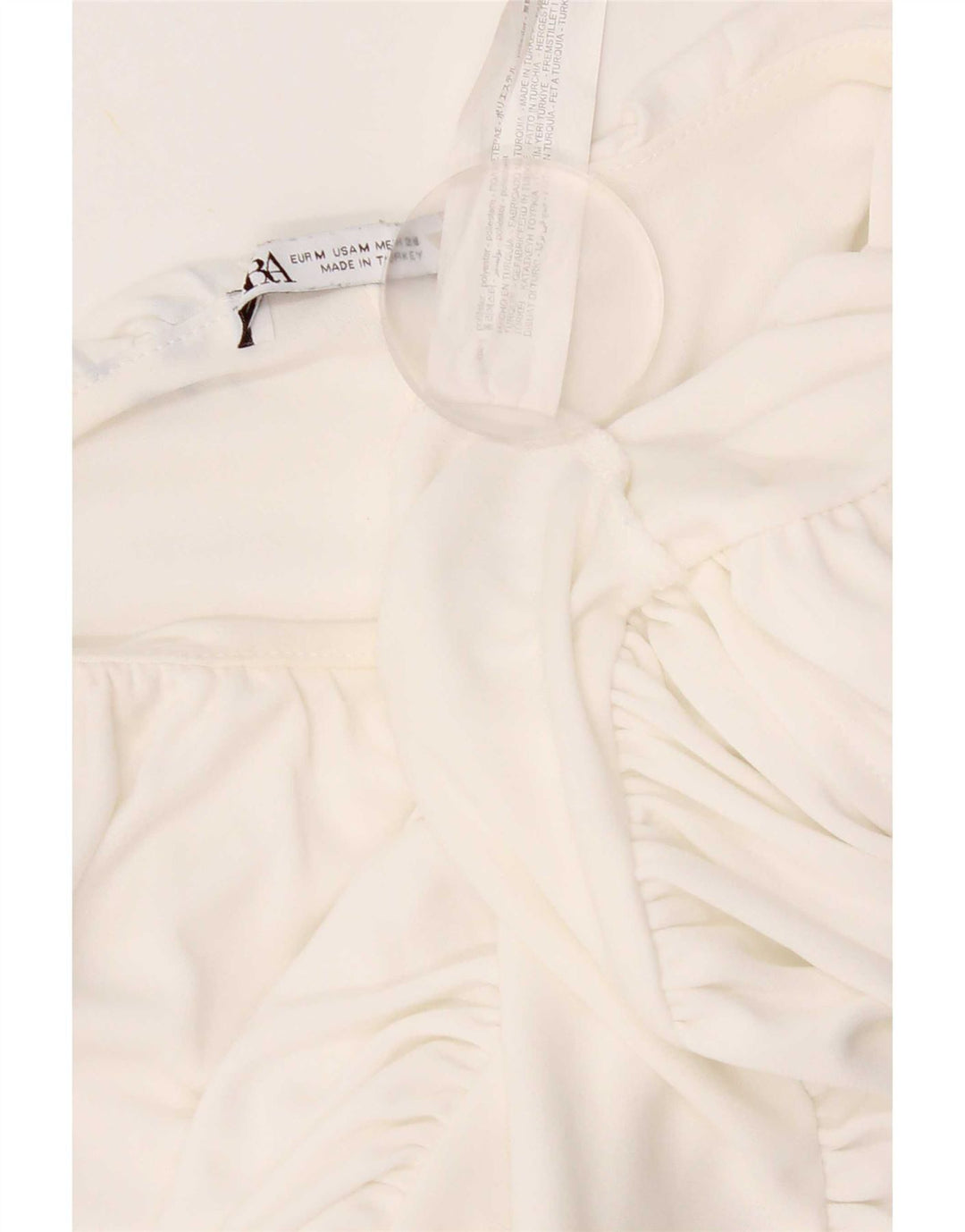 Zara Womens Sleeveless Crop Top UK 12 Medium White Polyester
