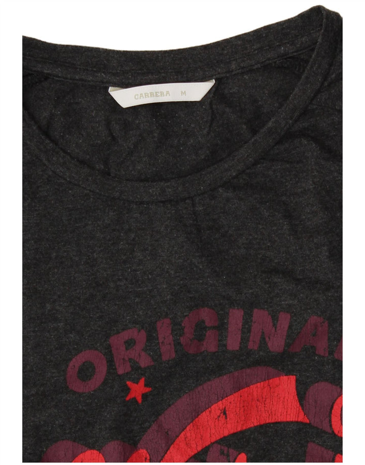 CARRERA Womens Graphic T-Shirt Top UK 14 Medium Grey