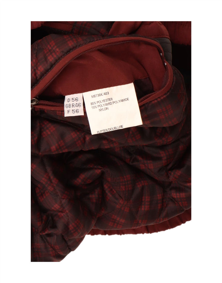 Vintage Mens Bomber Jacket UK 46 3XL Burgundy Colourblock Polyester