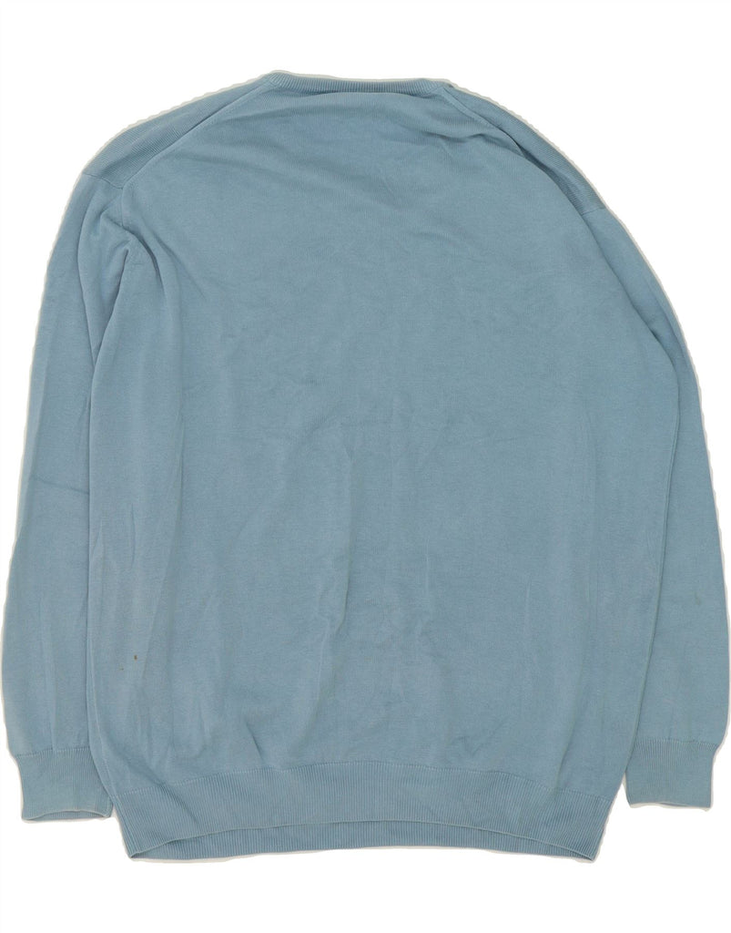 LACOSTE Mens V-Neck Jumper Sweater Size 6 XL Blue Cotton Vintage Lacoste and Second-Hand Lacoste from Messina Hembry 