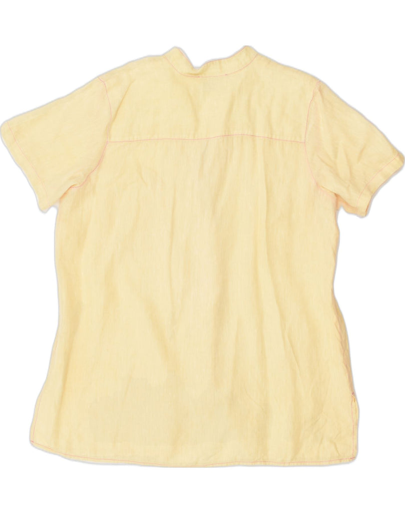 MARINA RINALDI Womens Shirt Blouse UK 18 XL Yellow Linen | Vintage Marina Rinaldi | Thrift | Second-Hand Marina Rinaldi | Used Clothing | Messina Hembry 