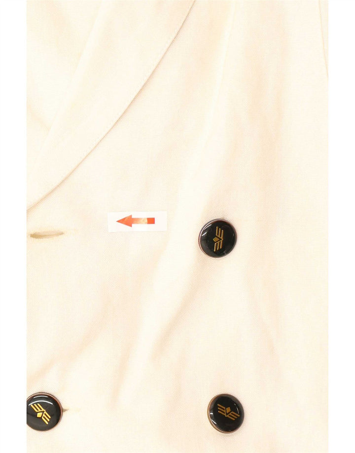 Vintage Womens Double Breasted Blazer Jacket EU 38 Medium Off White