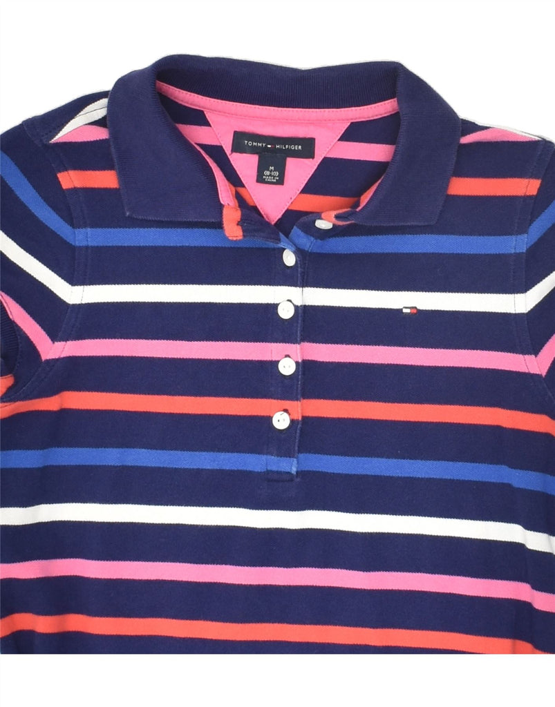 TOMMY HILFIGER Girls Polo Dress 8-9 Years Medium  Navy Blue Striped Cotton | Vintage Tommy Hilfiger | Thrift | Second-Hand Tommy Hilfiger | Used Clothing | Messina Hembry 