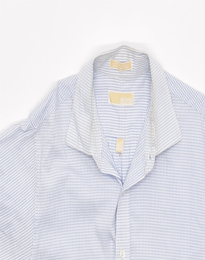 MICHAEL KORS Mens Shirt Size 16 Large Blue Check Cotton | Vintage | Thrift | Second-Hand | Used Clothing | Messina Hembry 