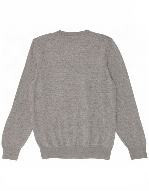 Marks & Spencer Mens Crew Neck Jumper Sweater Large Grey Flecked Cotton