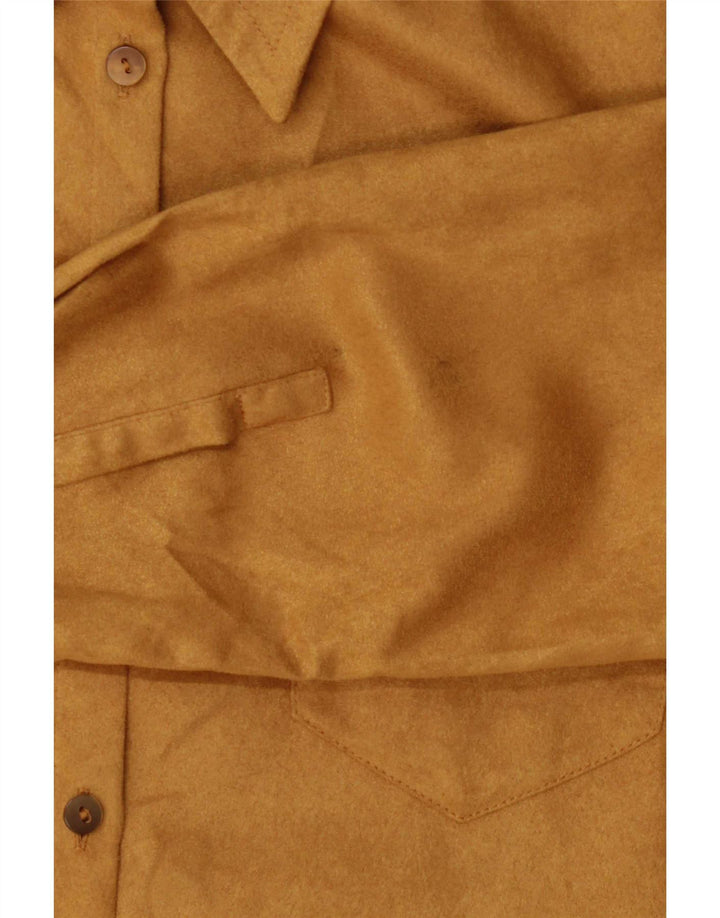 Marks & Spencer Womens Faux Suede Shirt UK 10 Small Beige Polyester