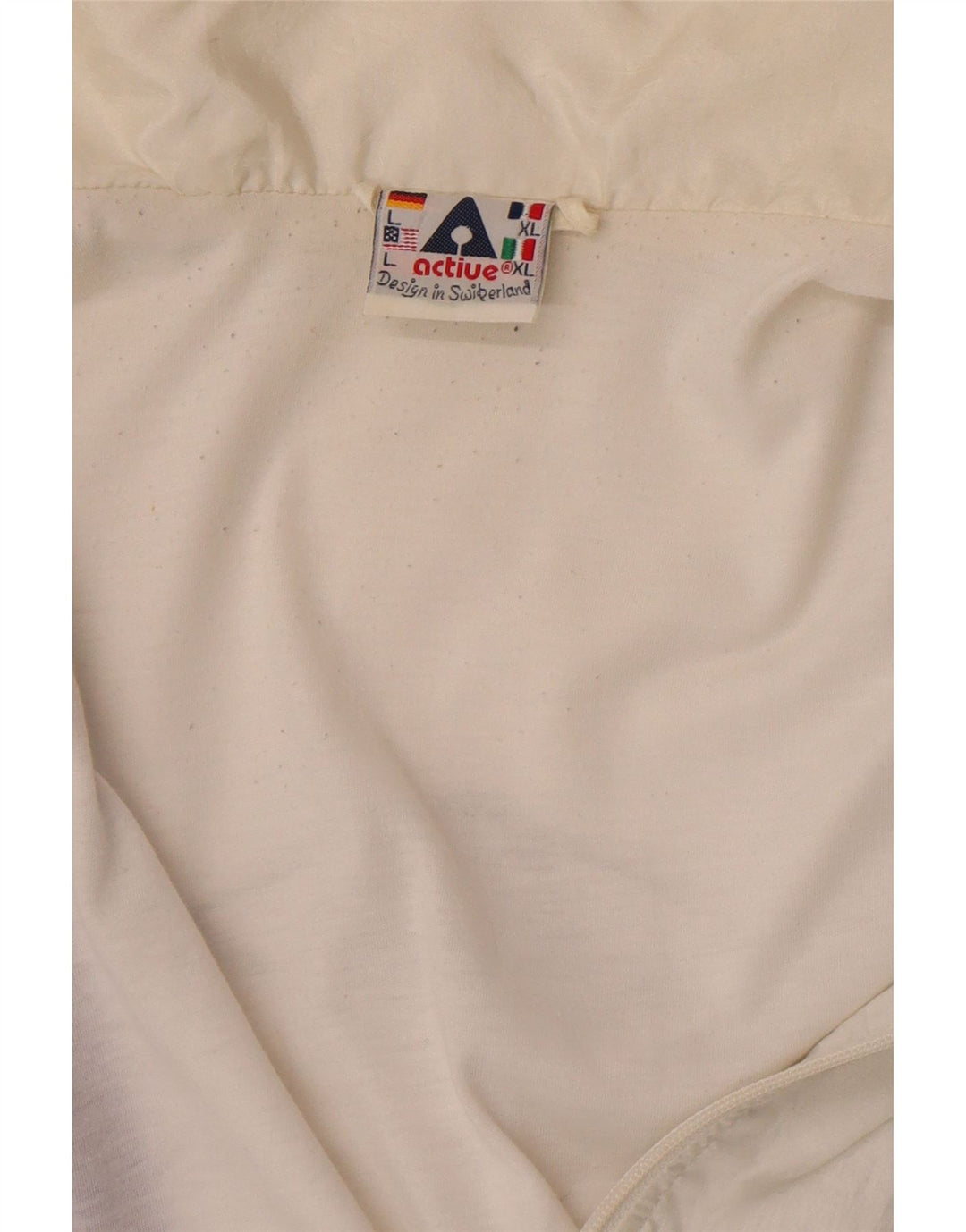 Active Mens Loose Fit Tracksuit Top Jacket Large White Colourblock
