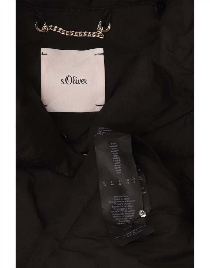 S.Oliver Womens Sleeveless Padded Coat UK 12 Medium Black Polyester