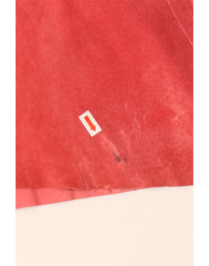 Danier Womens Suede Asymmetrical Skirt UK 14 Large W32  Red Polyester