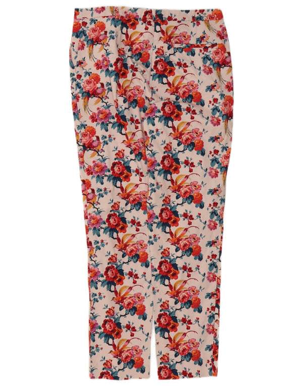 Oasis Womens Chino Trousers UK 10 Small W28 L28 Multicoloured Floral