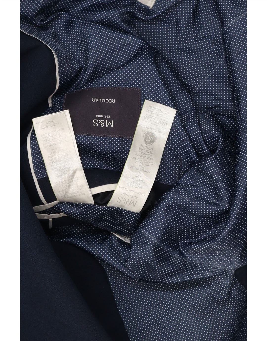 MARKS & SPENCER Mens 2 Button Regular Fit Blazer Jacket UK 44 XL Navy Blue