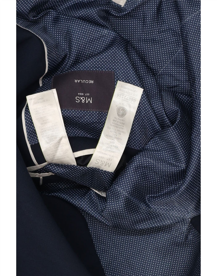 MARKS & SPENCER Mens 2 Button Regular Fit Blazer Jacket UK 44 XL Navy Blue