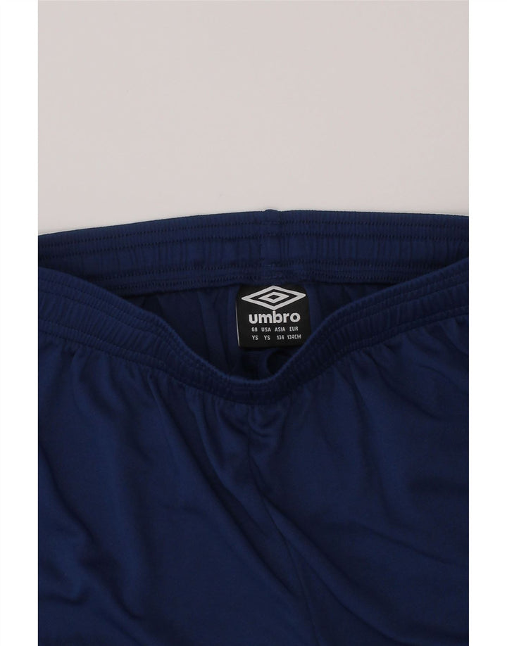 Umbro Boys Sport Shorts 7-8 Years Small Navy Blue Polyester