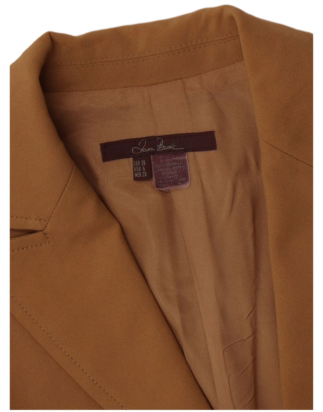 Zara Womens 2 Button Blazer Jacket EU 38 Small Beige Polyester