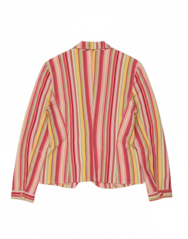 Tommy Hilfiger Womens Crop Blazer Jacket UK 12 Medium Multicoloured Striped