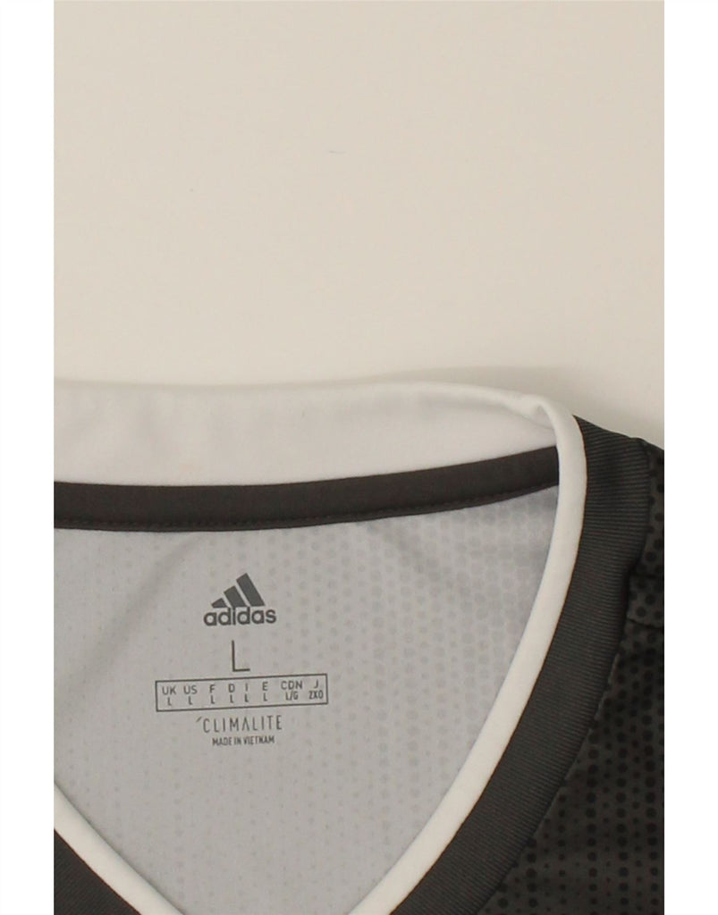 ADIDAS Mens Climalite T-Shirt Top Large Grey Spotted Polyester Vintage Adidas and Second-Hand Adidas from Messina Hembry 